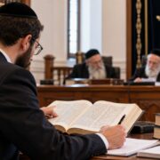 טוען רבני לומד מקורות הלכתיים לקראת ייצוג בבית הדין הרבני
